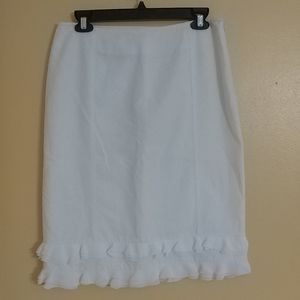 😎2 for $17😎 SILKLAND White Linen/Cotton Lined Skirt 6